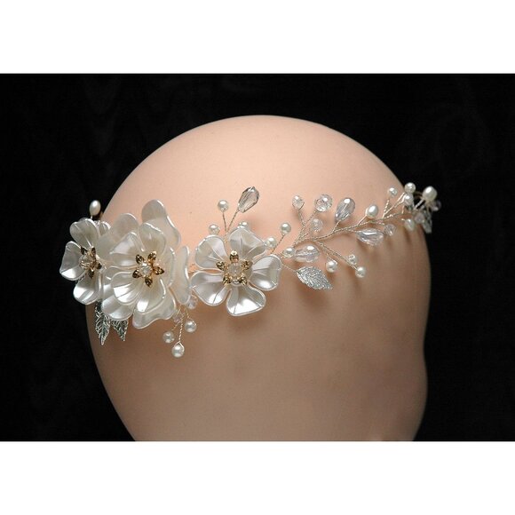 Bridal Headpiece Flower Hair Vine Wedding Headband Tiara